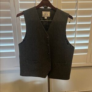 JS. A. Bank Charcoal Wool Vest